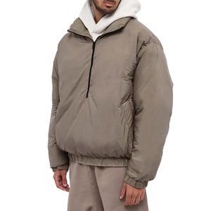 Essentials Fear Of God Quilted Anorak 1/2 Zip Pullover Jacket Desert Taupe S NEW